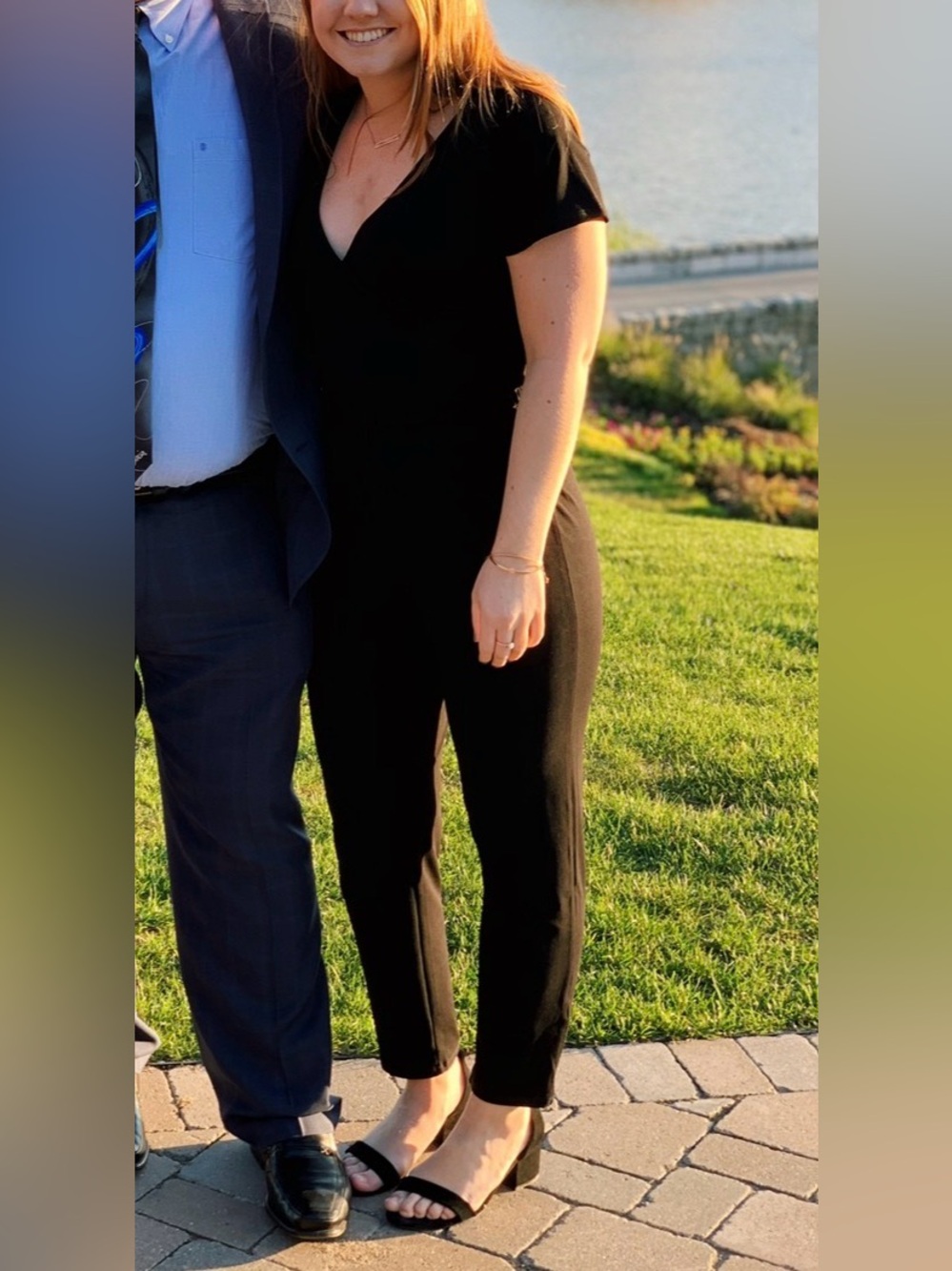 Express Black v neck jumpsuit